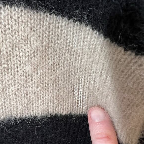 Womens Wool Alpaca Blend Striped Sweater Sz M Vibrant Unique Funky Designer Arty - Picture 8 of 9